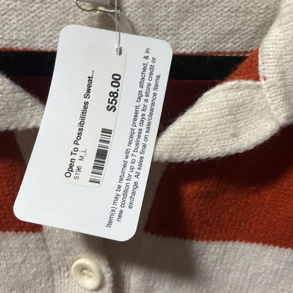 She + Sky Pink and Orange Crew Neck Sweater - Picture 3 of 7